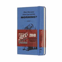 Agende 2018 Moleskine 12 Months - Alice in Wonderland Limited Edition Blue Pocket Weekly