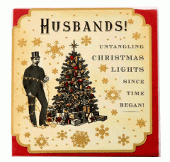 Felicitare - Untangling Christmas Lights - Husband