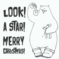 Felicitare de colorat - Asteptand pe Mos Craciun