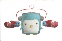 Felicitare de iarna - Pinguin cu manusi