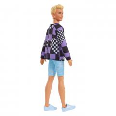 Papusa Barbie Fashionistas - Baiat Blond cu Bluza cu Imprimeu Geometric