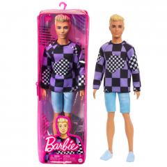 Papusa Barbie Fashionistas - Baiat Blond cu Bluza cu Imprimeu Geometric