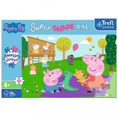 Puzzle - Primo Super Shape XXL - Peppa Pig si Fratiorul