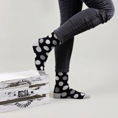 Sosete - Huge Dots - Black & White, marime 36-40