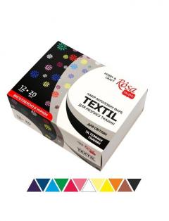 Set 12 culori textile - Rosa Talent