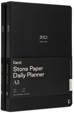 Agenda Stone Paper Daily Planner A5 2023 - Ebony. Set 2 volume