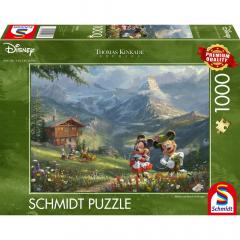 Puzzle 1000 piese - Thomas Kinkade - Mickey and Minnie in the Alps