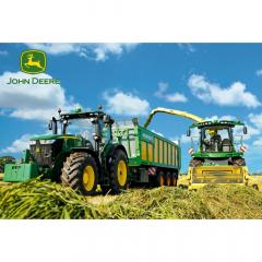 Puzzle 100 piese - John Deere - Tractor 7310R and 8600i Forage Harvester