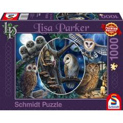 Puzzle 1000 piese - Lisa Parker - Mysterious Owls