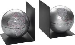 Set suporturi laterale pentru carti - Globe Silver