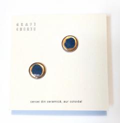 Cercei - Ceramica si aur coloidal