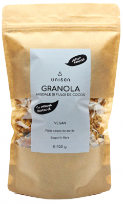 Granola migdale si fulgi de cocos, 450g