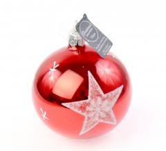 Glob de Craciun - Decoris Star Red Bauble, 8cm