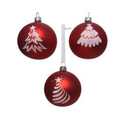 Glob decorativ - Christmas Snow Tree Red - mai multe modele