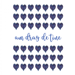 Felicitare - Love - Inimioare albastre: Am drag de tine