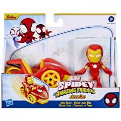 Set figurina si masinunta - Spidey And His Amazing Friends - Iron Man & Iron Racer
