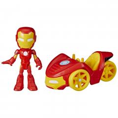 Set figurina si masinunta - Spidey And His Amazing Friends - Iron Man & Iron Racer