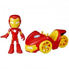 Set figurina si masinunta - Spidey And His Amazing Friends - Iron Man & Iron Racer
