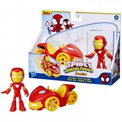 Set figurina si masinunta - Spidey And His Amazing Friends - Iron Man & Iron Racer
