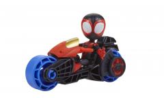 Set figurina - Spidey And His Amazing Friends - Miles Morales: Spider-Man cu motocicleta