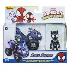 Set figurina - Spidey And His Amazing Friends - Black Panther cu vehicul