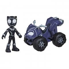 Set figurina - Spidey And His Amazing Friends - Black Panther cu vehicul