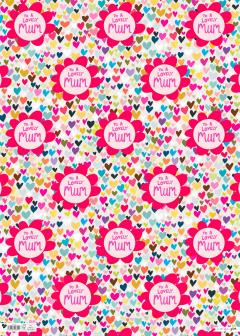 Hartie de impachetat - Hearts and Flowers