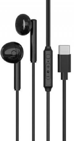 Lemontti - Casti Stereo Ripple Negru Type-C, handsfree - telecomanda, microfon