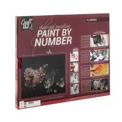 Set pictura pe numere si cu diamante 2 in 1 - Flori