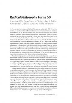 Radical Philosophy 2.13 / Autumn 2022