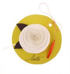 Martisor brosa - Trandafir alb