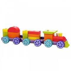 Jucarie din lemn - Cubika - Tren Rainbow Express