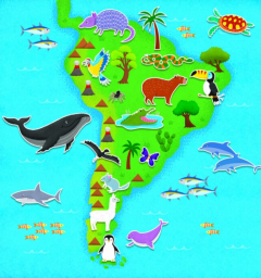 Set stickere - Harta animale