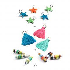 Kit creativ - Bratari cu margele din hartie in culori Pop