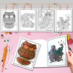 50 Mandale. Carte de colorat pentru adulti - Carte de colorat pentru adulti cu pasari