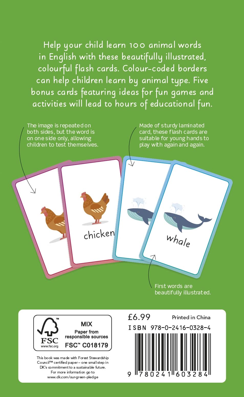 English for Everyone Junior First Words Animals Flash Cards