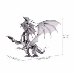 Puzzle 3D - Piececool - Dragon argintiu