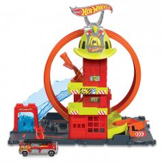 Jucarie - Statie de pompieri Hot Wheels - Super Loop