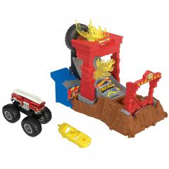 Joc - Hot Wheels Monster Truck Entry Challenge Arena Smashers, Fire Crash