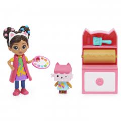 Set Gabbys Dollhouse - Papusa cu pisicuta si studioul de arta a lui Gabby