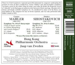 Shostakovich: Symphony No. 10 / Mahler: Symphony No. 10