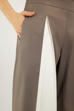 Pantaloni S - Butterfly - Taupe Grey and Off White