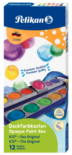 Acuarele - Opaque Paint Box K12 - 12 culori + alb de zinc