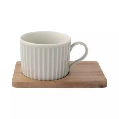 Set 2 cesti cu farfurie - Take a Break - Alb & verde