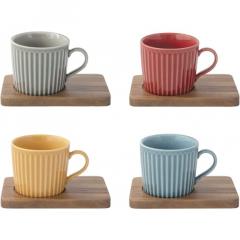 Set 4 cesti cu farfurie - Take a Break