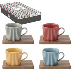 Set 4 cesti cu farfurie - Take a Break