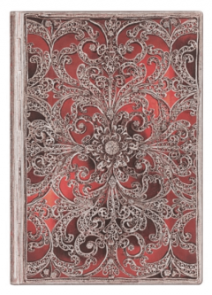 Carnet - Midi, Unlined - Silver Filigree - Garnet