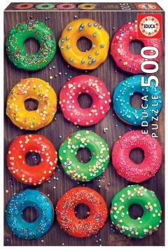 Puzzle 500 piese - Colored Doughnuts