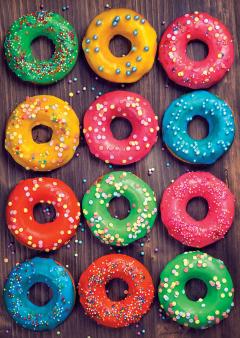 Puzzle 500 piese - Colored Doughnuts