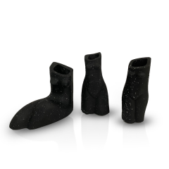 Set 3 vaze - Tres comas Negru-Granit